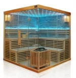 steam sauna room OEM ODM Steam Sauna hemlock wood steam sauna tempered glass steam sauna