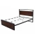Import Steel Frame Modern Wood Bed Walnut Veneer Wooden Bed Frame from China
