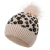 Import stock manufacturers custom leopard print wool winter hat knitted hat with hairball from China