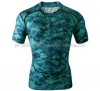 Sublimation Printed Custom Short Sleeve Rash Guards 2016 camo Compression shirt