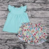Sue Lucky kids clothing 2pc summer outfits yellow pearl outfits icing shorts flower casual wholesale girls boutique clothing