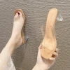 Summer High Heel Transparent Slippers Crystal Heel Sandals