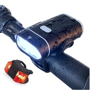 Super Bright CREE LED Bicycle Light Set,Free Silicone Bike Tail Light,Quick Release Mounting 800lumens USB Bike Light