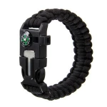 Survival Paracord Bracelets,Multifunction Camping Hiking Gear with Compass, Fire Starter, Whistle and Emergency Knife