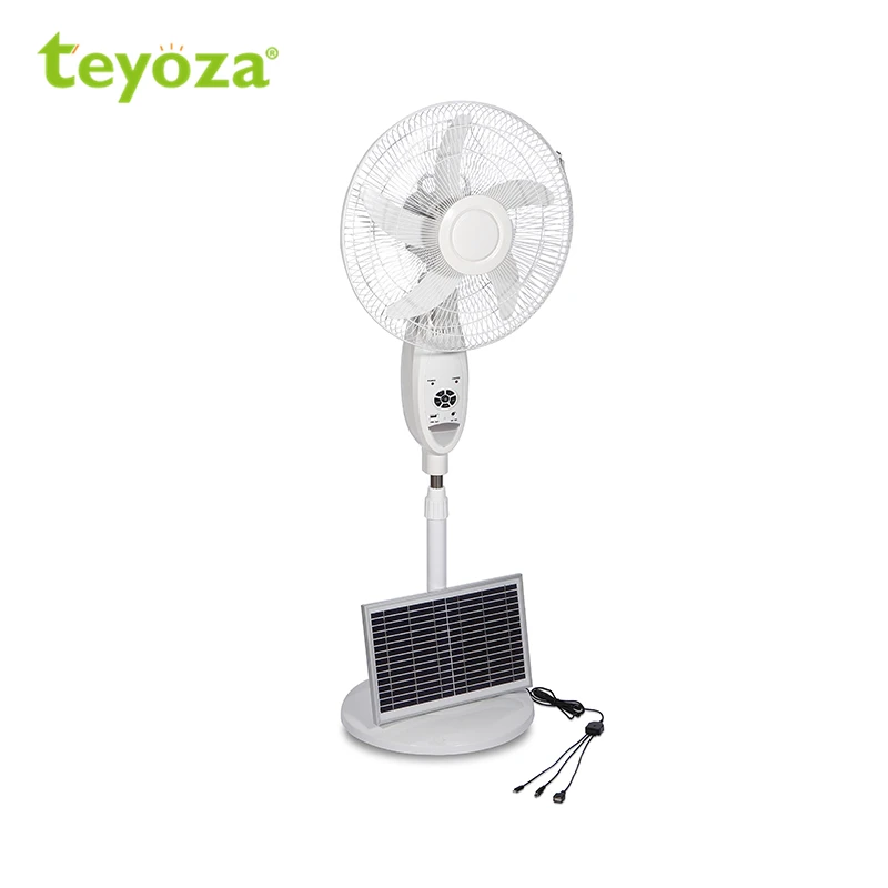 teyoza OEM 18 inch pedestal solar powered rechargeable standing fan
