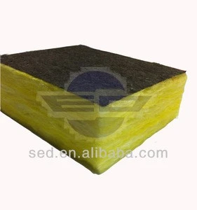 thermal insulation fireproof glass wool with black tissue high quality cheap price glass wool felt centrifugal glass wool