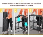 Three/ Four / Five Layers Kitchen Folding Rack With Wheels Accessories Shelves/Commodity Office Home Storage 5 Application Shelf