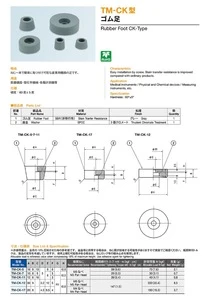 TM-CK series Rubber foots RoHS Japan stain resistance Non Skid Bumper SBR(Styrene-Butadiene Rubber)