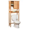 toilet storage shelf bathroom rack Natural Bamboo he Toilet Cabinet