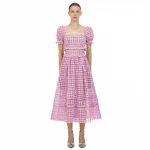 tongrui 2021 women clothing  mature casual mini length lace lilac evening dress