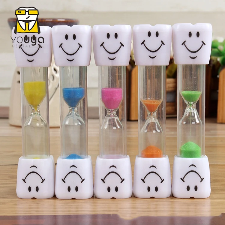 Tooth Smiling Face 3 Minutes Plastic Hourglass Sand Timer Kids Toothbrush Timer