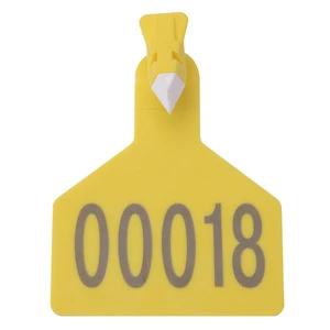 TPU material durable plastic yellow color cattle single ear tags