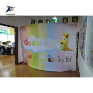 Trade show booth dye sublimation print pop up curved tension fabric display