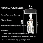 Transparent advertising Crystal clip supermarket snack price label clip double-head clip price display stand