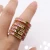 Import Trendy jewelry colorful plated gold zircon baguette stones rainbow rings jewelry on sale from China