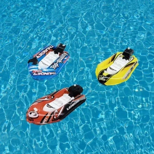 Upper Chain Inflatable Racing Boat Toys Wind Up Control Yacht Swimming Pool Lake Water Game Bath Toys Educational Children Toys