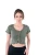 Import USBD Women short sleeve Blouse Button Down Scoop Neck Summer Croptop from China