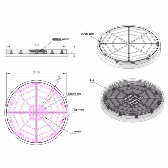 Vehicle 4000kg Turntable Car Display Rotating Platform Car Turntable with CE