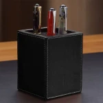 vertical leather pen holder, pencil holder, pen container