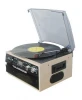 vintage record player ,usb vinyl turntable player with AM and FM radio