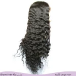 Virgin Vietnamese wave curly human hair natural scalp lace wig