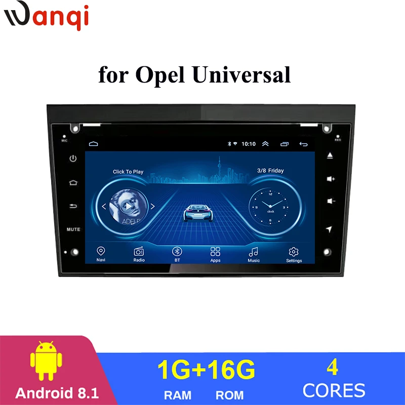 Wanqi 7 inch 2 din 4 cores Android 8.1 car dvd multimedia player radio video Stereo gps navigation system for Opel Universal