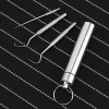Waterproof Stainless Steel Mini Toothpicks Kit Reusable Metal Toothpicks Keychain Design