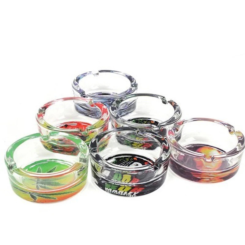 Weed Round Glass Ashtray 420 Pack Color Box