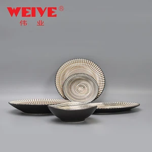 WEIYE shell pattern porcelain bowl and plate set new design crockery luxury ceramics dinnerware for restaurant hotel