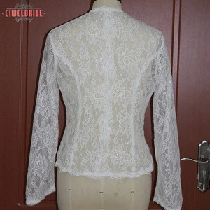 White long sleeve wedding dress jackets