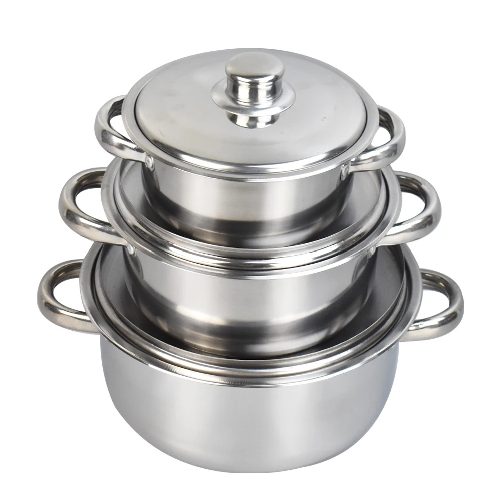 Wholesale 10 piece stainless steel cookware set cooking pot sauce pot and pan
