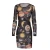 Import Wholesale 2020 Autumn Hot Selling Fashion Women Dress Printed Mesh See-Through Sexy Casual Fit Slim Long Sleeve Round Neck Dress from China