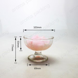 Wholesale Custom High Quality Glass ice cream Cup Bowl Clear Water Goblet in Glass