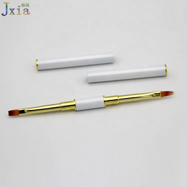 Wholesale Double End White Color Manicure Tools Naisl Ombre Painting Flat UV Gel Supplies Brush