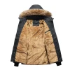 Wholesale fashion fur collar super warm winter hooded mens waterproof plus size cotton jackets coats
