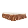 Wholesale fitted table extreme short raised long linen quilted queen double bed skirt
