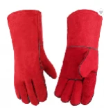 Wholesale High quality Heat Resistant Reinforced Cow Leather Welding Gloves fireproof
