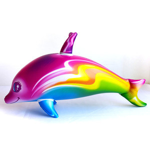 Wholesale hot sell pvc material inflatable dolphin toy lifeview rainbow dolphin
