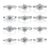 Wholesale Latest Fashion Luxury Jewelry Pure 925 Sterling Silver Women Engagement Wedding Rings Jewelry