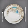 wholesale luxury ceramic catering tableware chinese crockery butterfly pattern porcelain hotel dinnerware set for restaurants