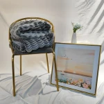 Wholesale luxury designer plush soft faux fur quilted blanket for sofa home indoor wall decoration