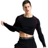Wholesale Mens Sports Customized logo Tight Shirt Sports T-Shirt Top Gym Running Compression Long Sleeve