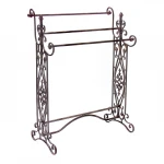 Wholesale Metal Store Display Rack Home Decoration Blanket Rack Freestanding Scrolled 3 Tier Bronze Towel Rail Rack