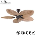 Wholesale Natural Style Fancy Palm Leaf Blade Fan Light Decorative Ceiling Fan With Light And Remote Control