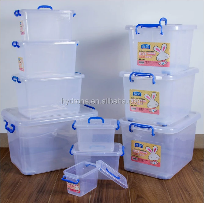 Wholesale plastic bin transparent big storage box for car /clothes /toy