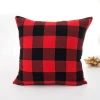 Wholesale Polyester Cotton Car Plaid Pillow Cases Red Black Buffalo Cushion Cover Soft Cozy Plaid Pillow Cover For Sofa