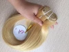 Wholesale price cheap blonde color straight weft human hair, 9a grade virgin human hair extension