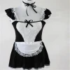 Wholesale sexy french maid cosplay costume lace nude mesh lingerie for women sexy costume CC078