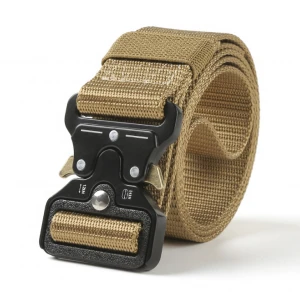Wholesale tactical belt mens nylon fabric military metal buckle tactical belt hunting hiking outdoor sports belt