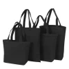 Wholesale Top Quality Black Big Canvas Tote Bag with custom printed logo canvas bag shopping tote bag